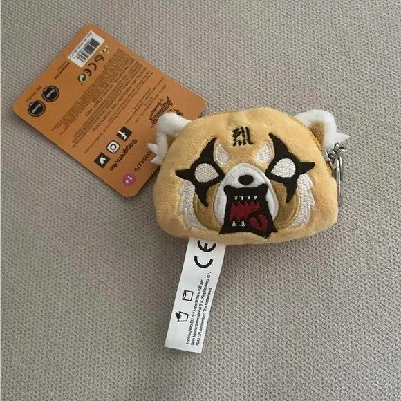Sanrio Aggretsuko Gund Double Sided Two Faced Plush Coin Pouch Keychain NWT 3” - Picture 3 of 8